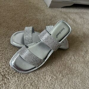 Pierre Dumas Silver Rhinestone Sandals
